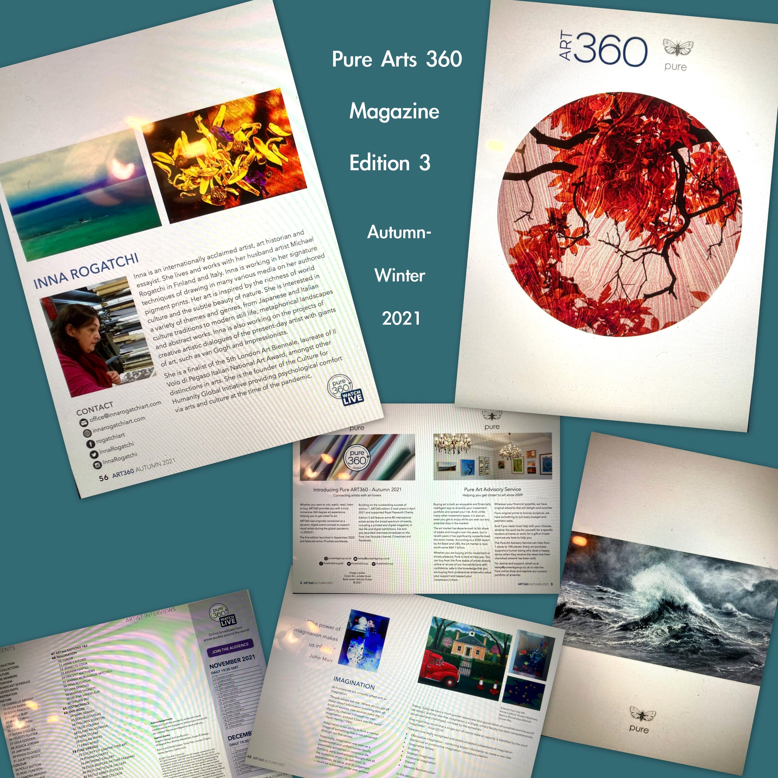The art of Inna Rogatchi is covered in the Pure Art360 Magazine