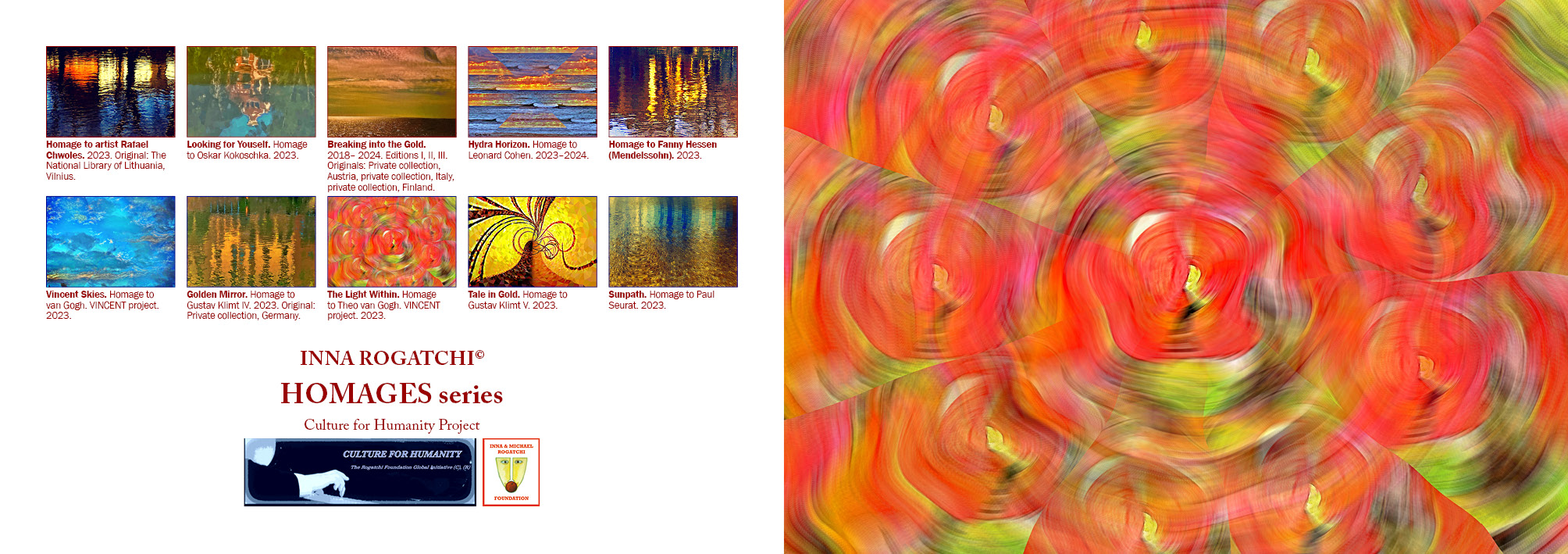 Inna Rogatchi HOMAGES exclusive museum art card set 2024-2025